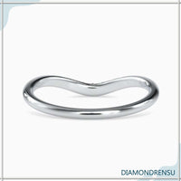 Contoured wedding band with seven stones, perfect for stacking
