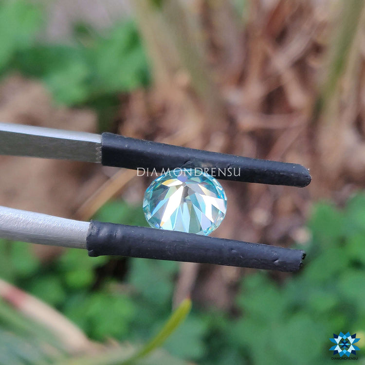 Round old european cut moissanite listed as 1.90 carat moissanite.
