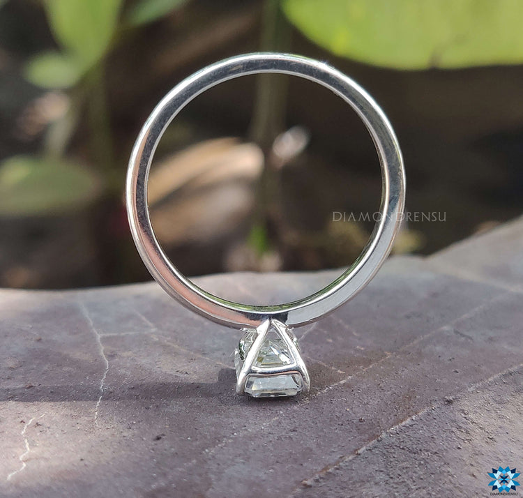 Handmade solitaire emerald cut ring for special occasions.