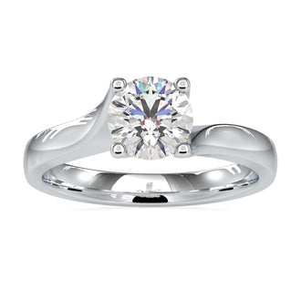 Solitaire Diamond Engagement Ring with a 4 prong ring setting.