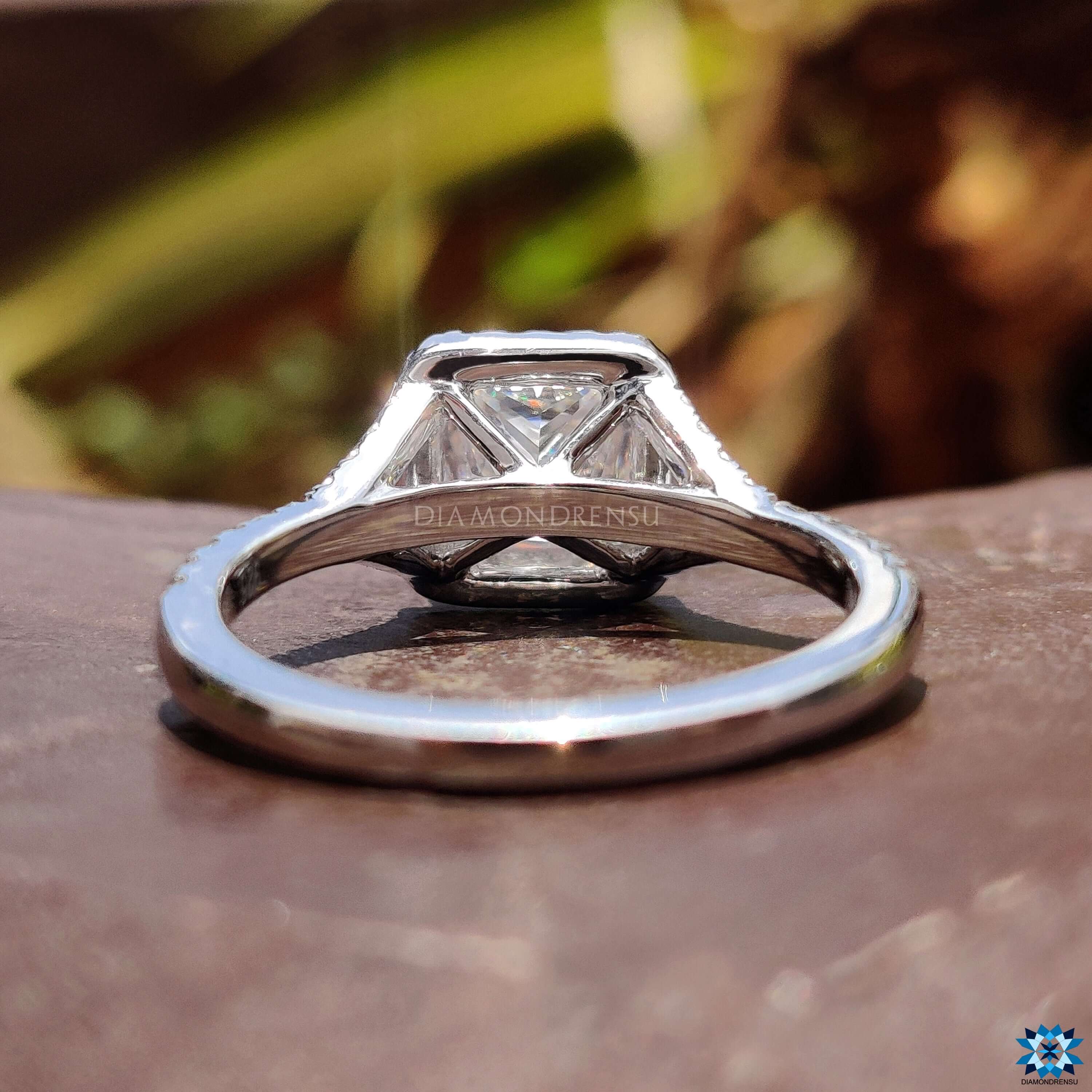 unique moissanite engagement ring