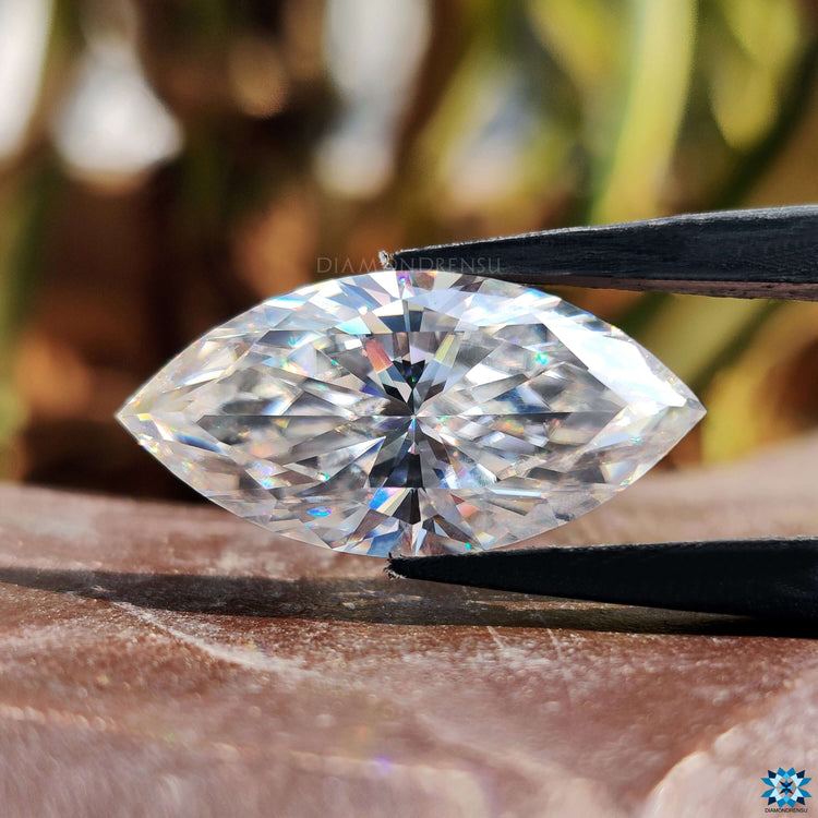 Brilliant marquise moissanite cut 11.16 carat.
