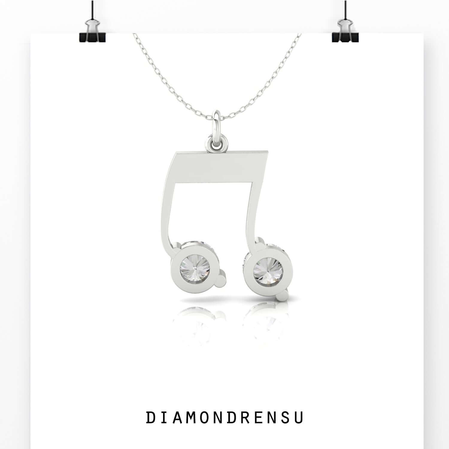 white gold wedding pendant - diamondrensu