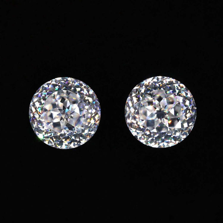 Pair of Portuguese Rensu cut moissanite stones with total carat weight from 0.25 to 4.0.
