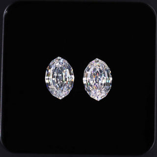 Pair of Moval Step Cut Moissanite, total 3.5 carat weight.
