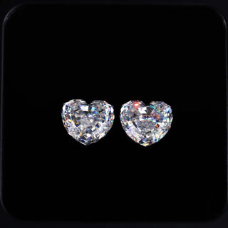 Pair of Heart Step Cut Moissanite stones, 3.20 total carat.
