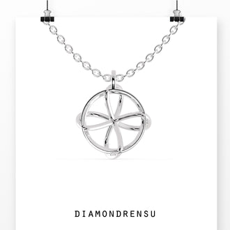The round diamond pendant necklace offers lasting sparkle.
