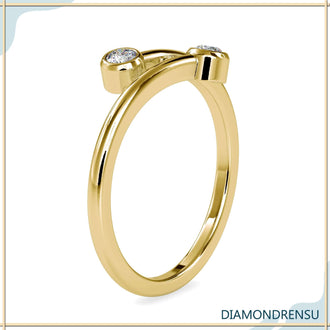 Eternity band round diamonds with white gold bezel setting
