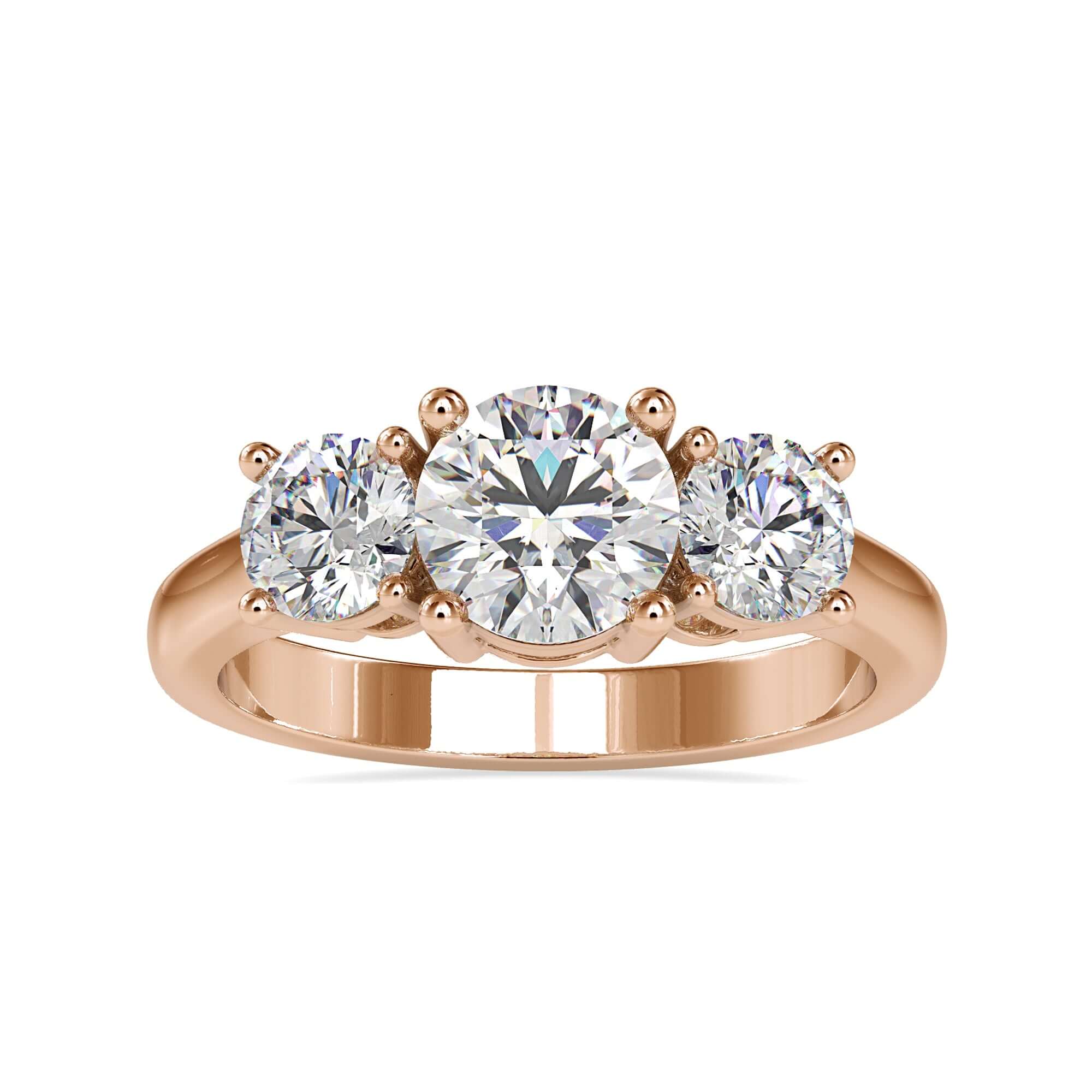 rose gold moissanite engagement ring - diamondrensu