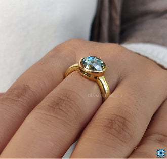 Moissanite solitaire ring offering brilliance and sophistication.