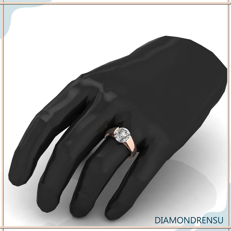 Round diamond wedding band for men with a sleek design.
