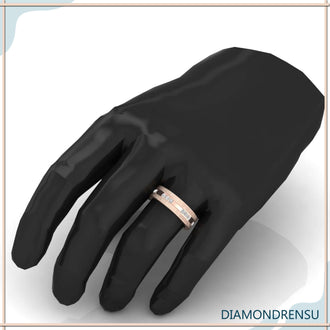 Diamond wedding ring for him with elegant setting.
