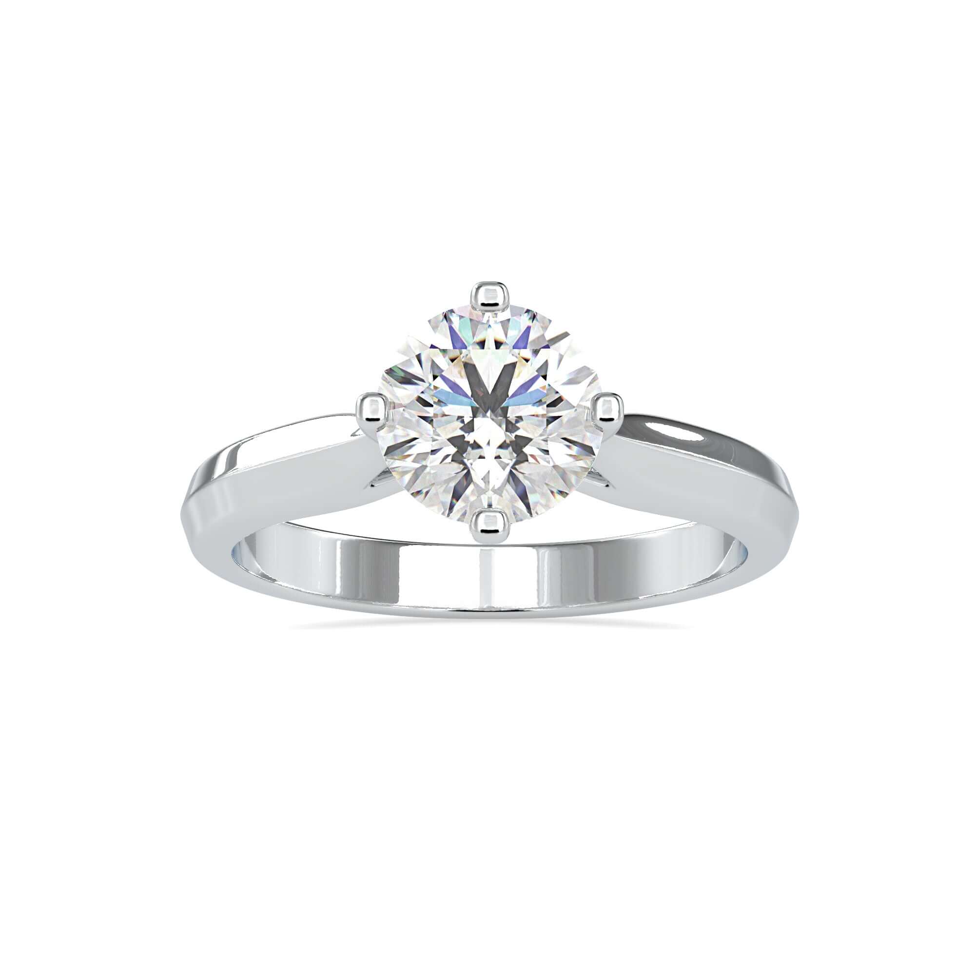 1.19 CT Round Cut Basket Setting Moissanite Solitaire Engagement Ring