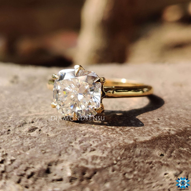 Handmade cushion ring with a unique design, crafted for everlasting beauty.
