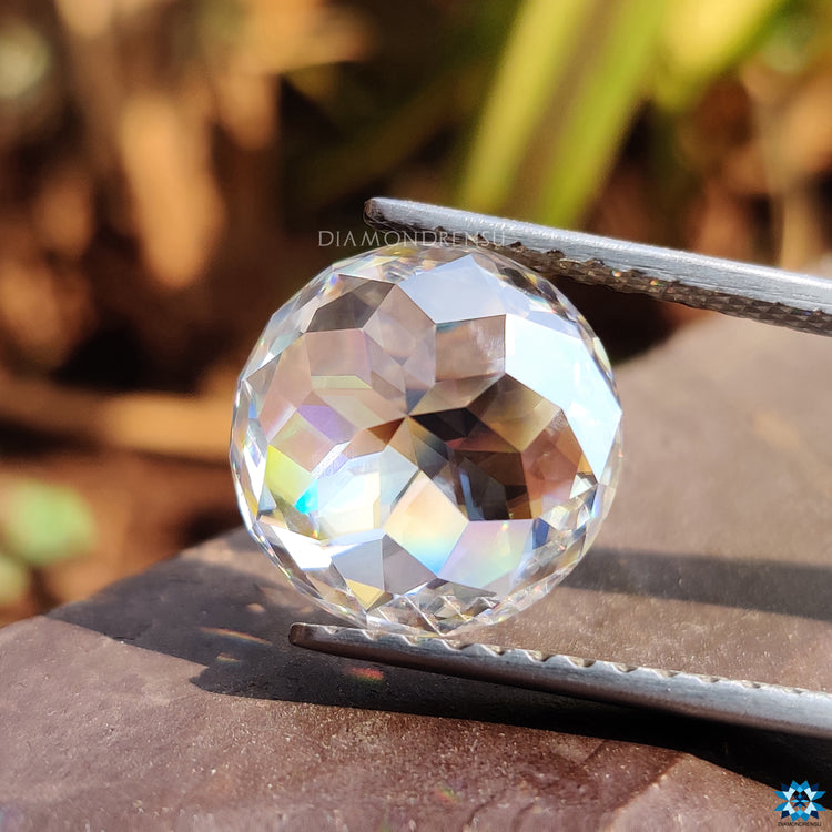 Antique cut moissanite round rose cut stone.
