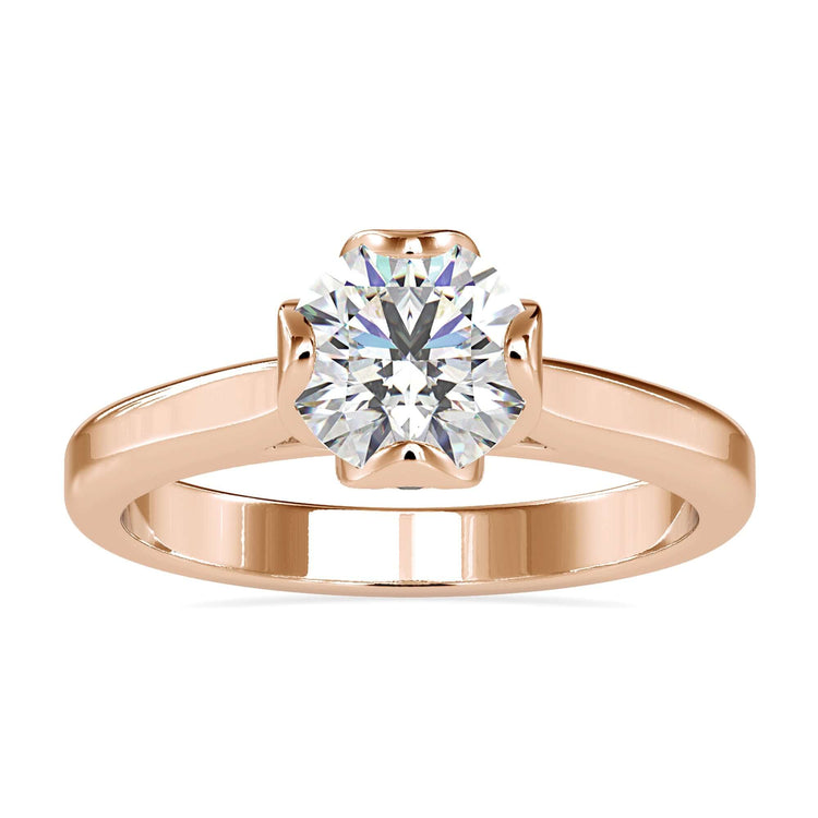 Lab grown diamond round solitaire engagement ring by Diamondrensu.