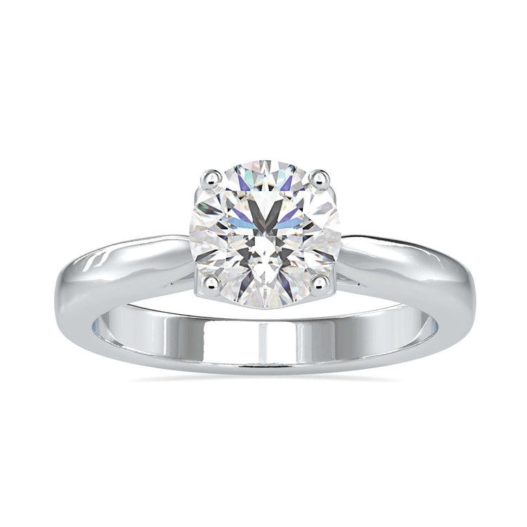 Cathedral setting round diamond, perfect solitaire cut ring.