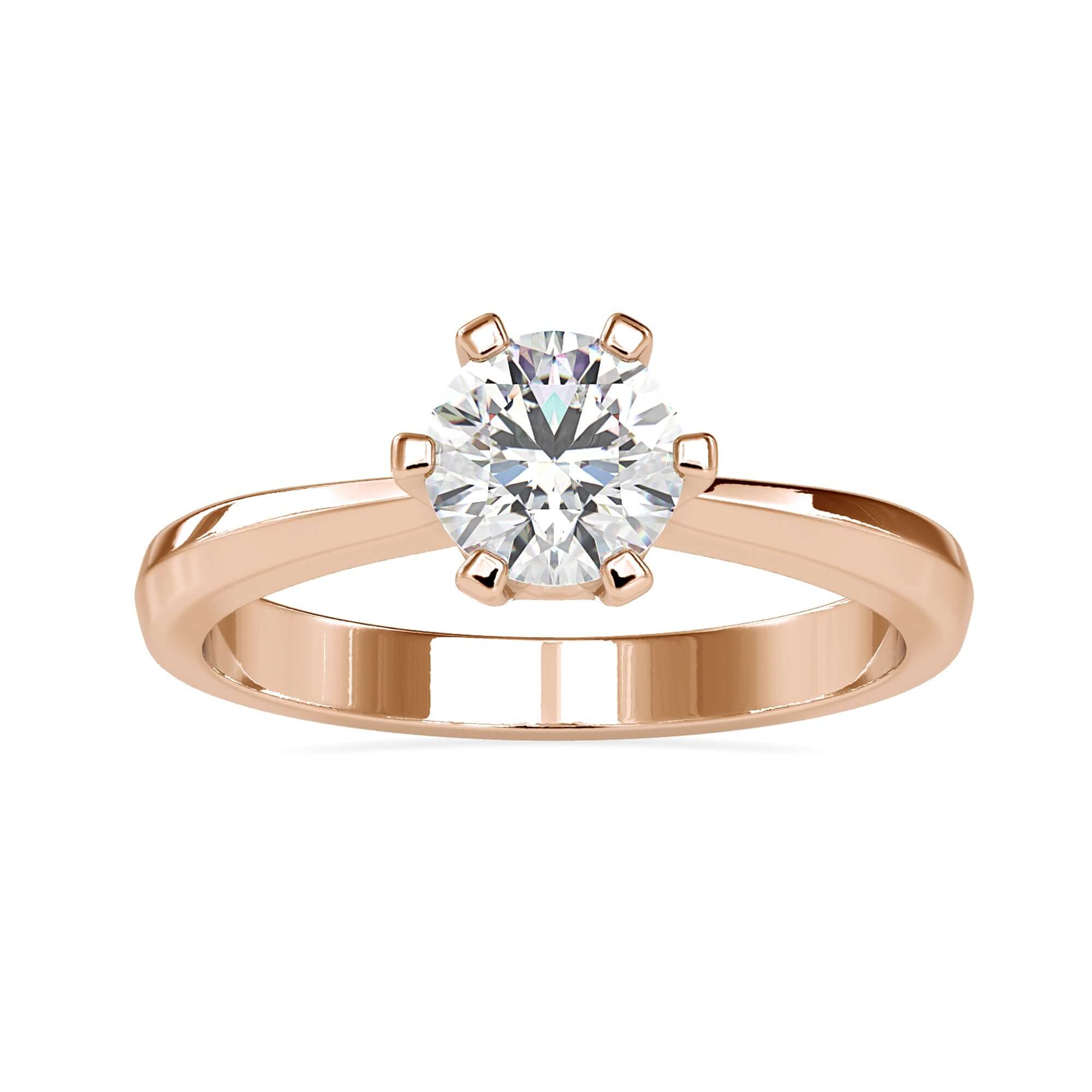 rose gold moissanite engagement ring - diamondrensu