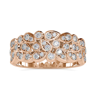 Round bezel setting diamond wedding band with an IGI certified diamond.
