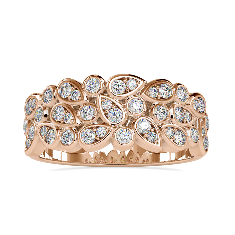 Round bezel setting diamond wedding band with an IGI certified diamond.
