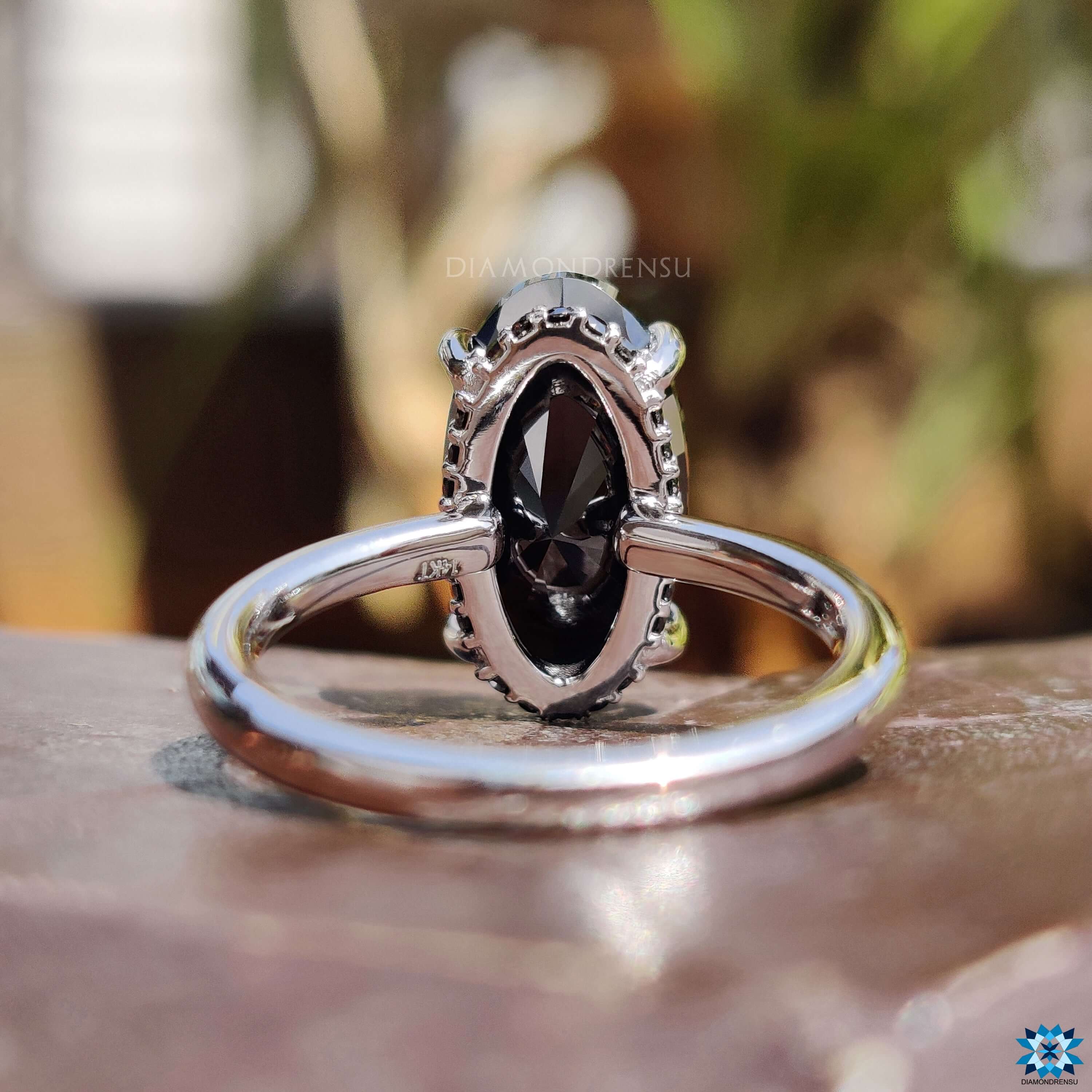 black moissanite engagement ring
