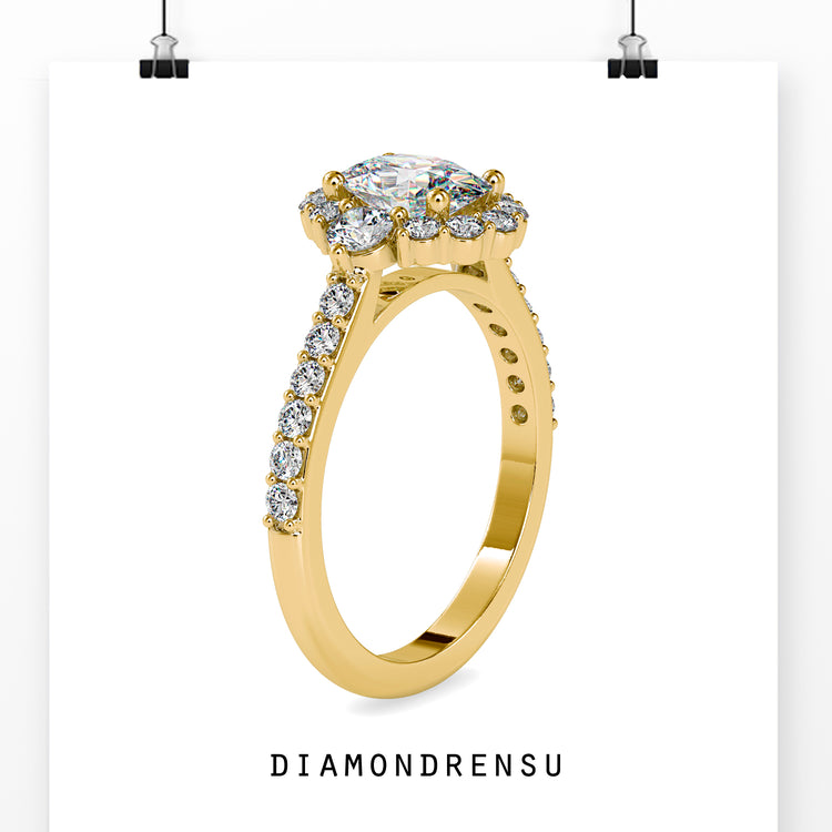 Four prong diamond ring with a lab grown diamond, IGI certified
