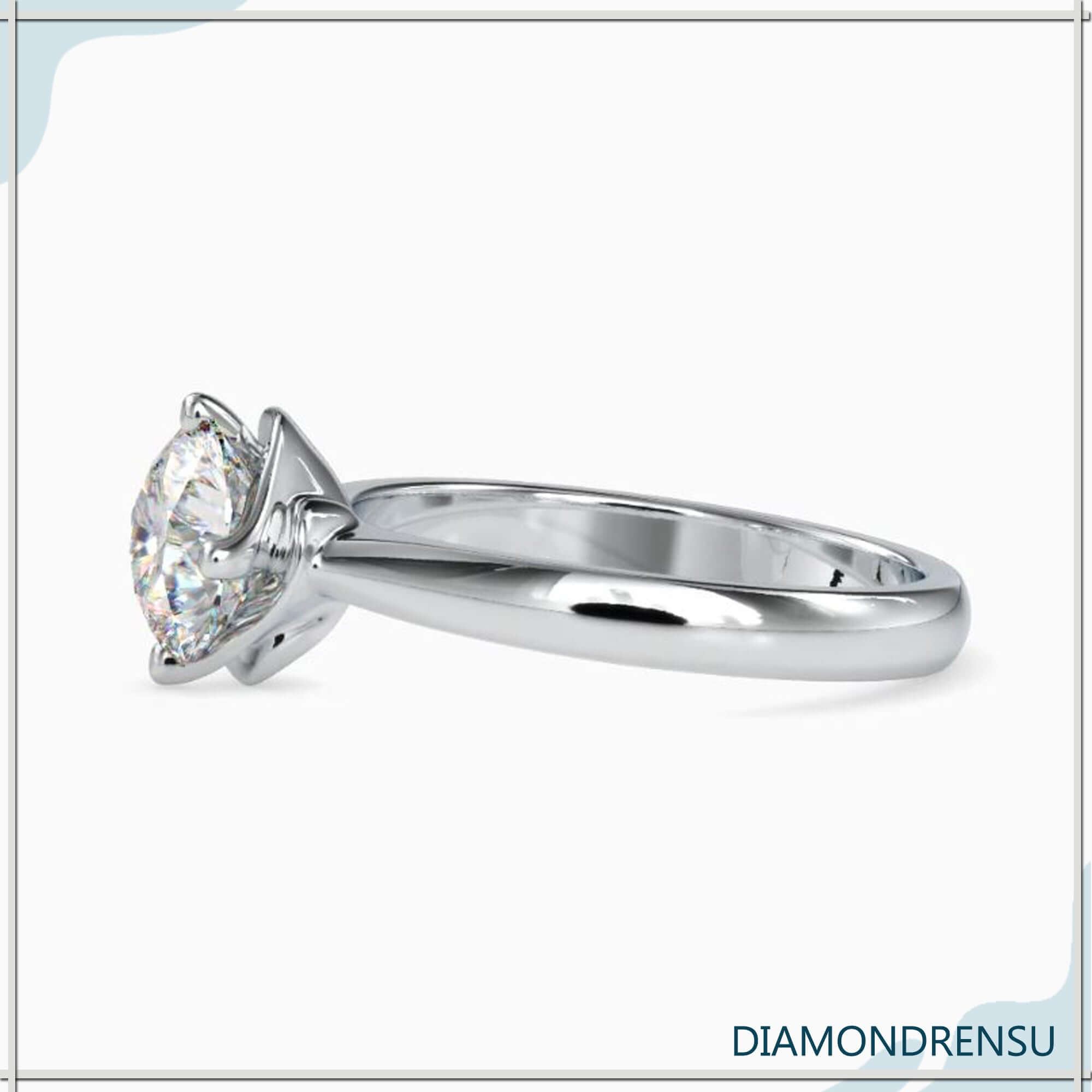 1.19 CT Round Cut Compass Prong Setting Solitaire Engagement Ring