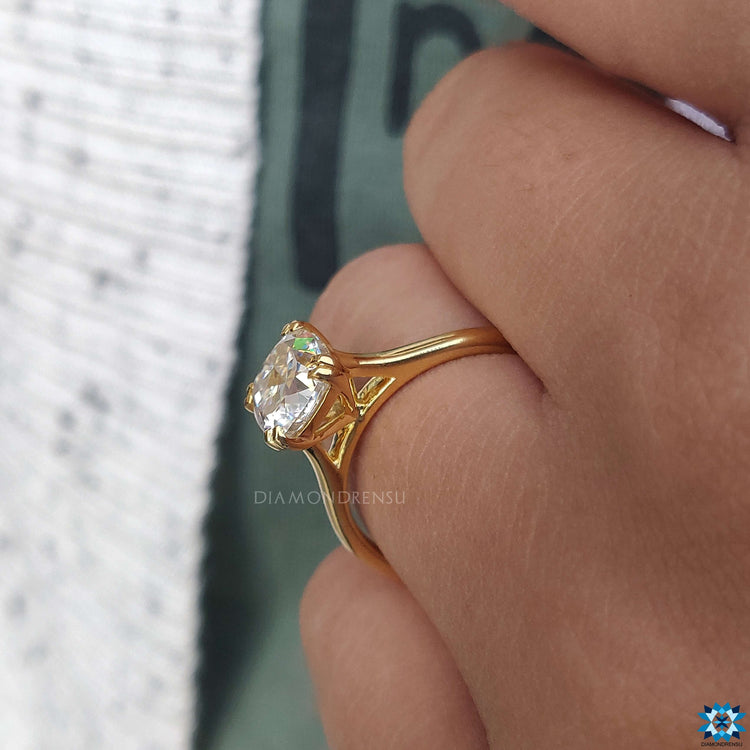 Exquisite Cushion Moissanite Ring designed to capture attention with its unique sparkle.
