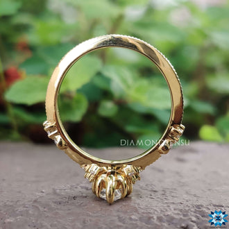 0.76 TCW Marquise Cut Colorless Moissanite Vintage Engagement Ring