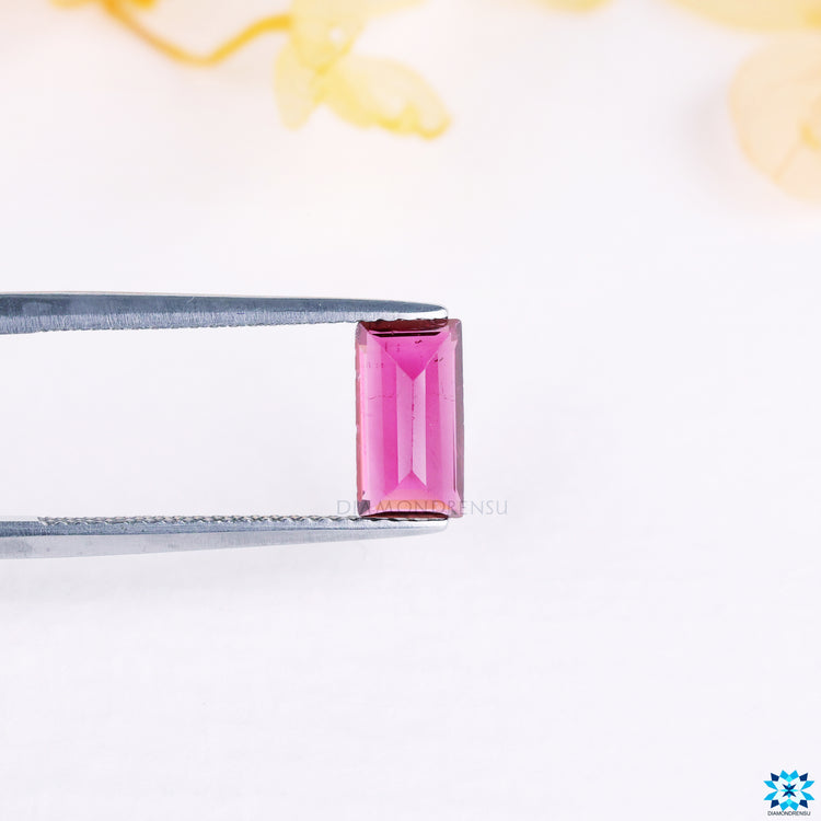 Buy tourmaline gemstone pink emerald cut.
