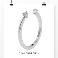 Gold cuff ring with 3 prong ring settings, perfect for a unique wedding band.
