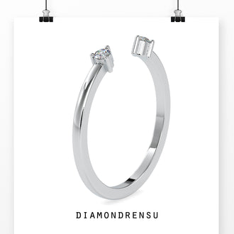 Gold cuff ring with 3 prong ring settings, perfect for a unique wedding band.
