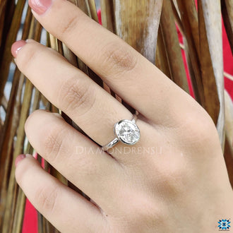 Oval shaped engagement ring crafted for enduring elegance.
