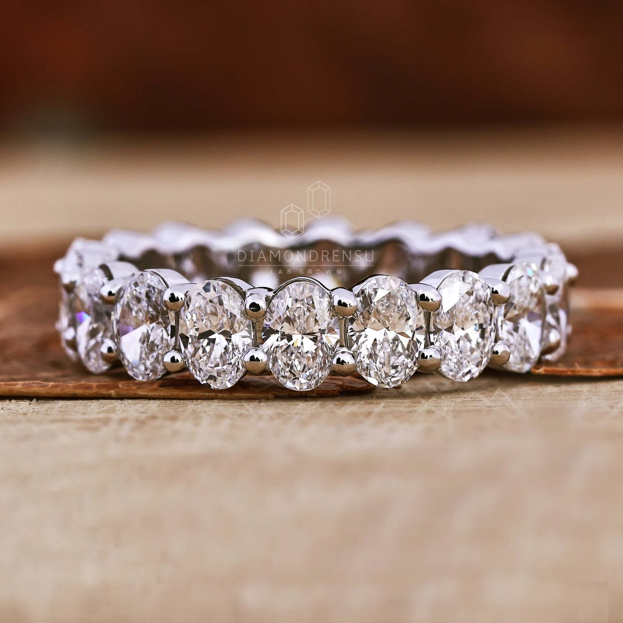 Oval Cut Lab Grown Diamond Band, Full Eternity Matching Wedding Band Oval Cut Lab Grown Diamond Band, Full Eternity Matching Wedding Band