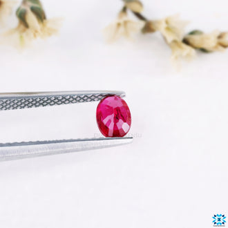 Oval cut ruby gemstone featured in july gemstone and july birthstone categories.
