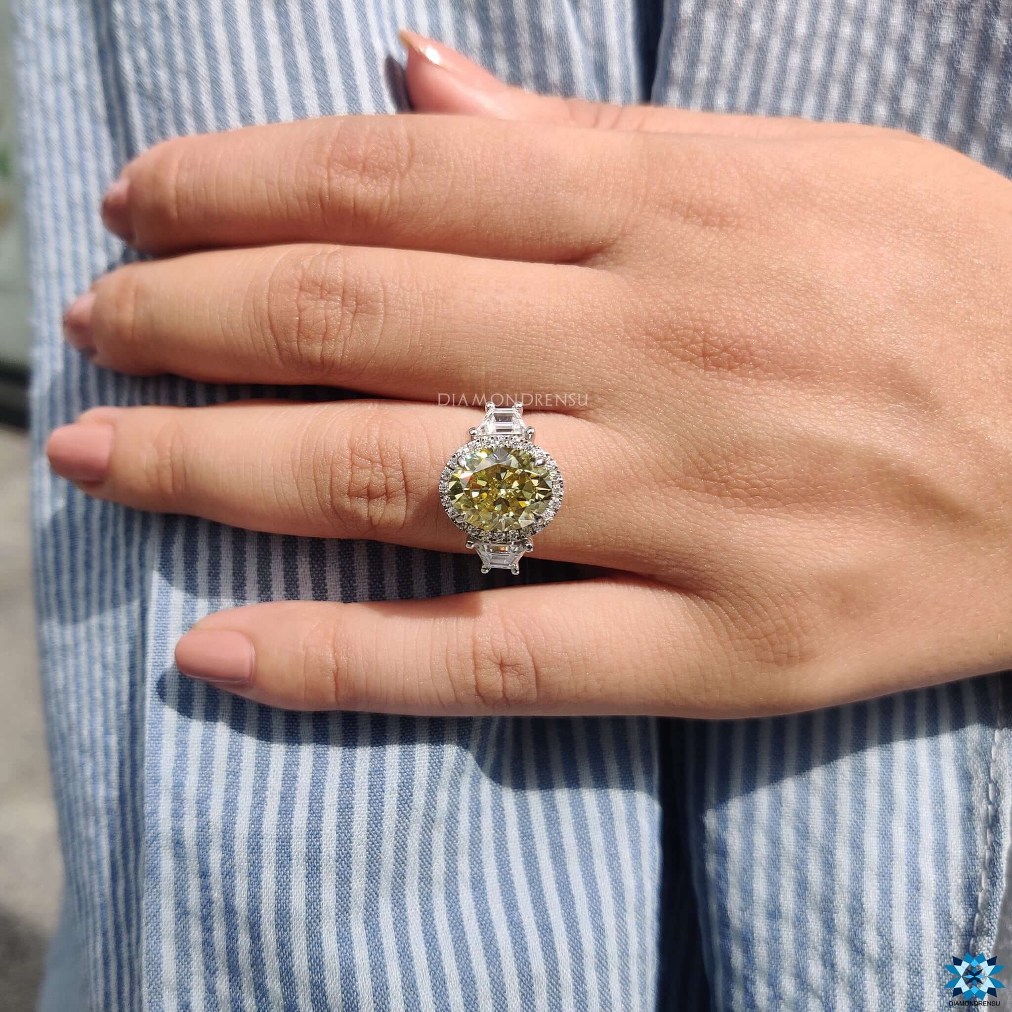 canary yellow oval engagement ring