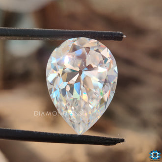 Pear Moissanite stone shown as moissanite loose stones from Diamondresnu’s moissanite jewelry collection.
