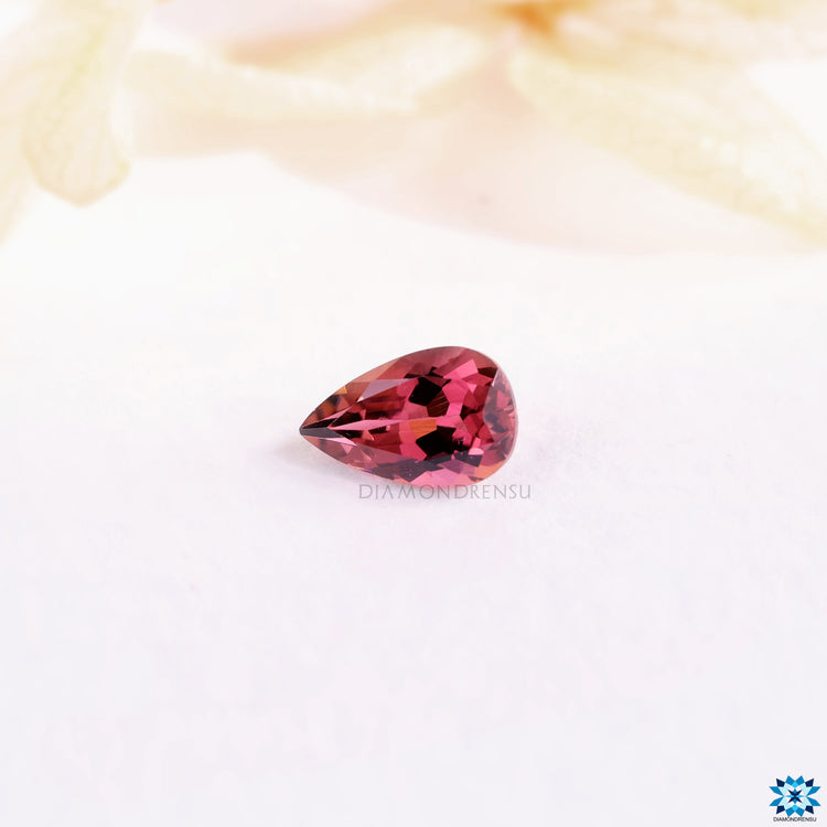 Pear cut gemstone 0.9 carat pink gemstone.
