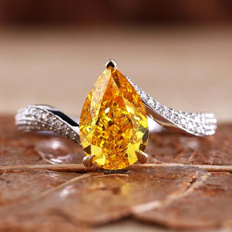 pear yellow lab grown diamond