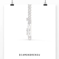 The center diamond adds elegance and focus to the pendant.
