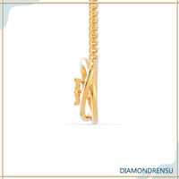 Handmade pendant featuring a 2 round diamond pendant look in white gold.
