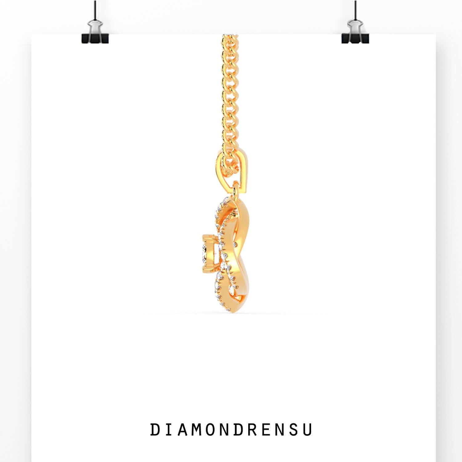 yellow gold moissanite pendant - diamondrensu