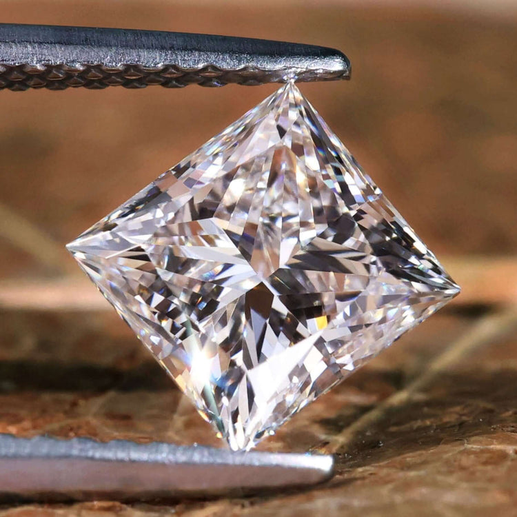 A 1.3 carat lab grown diamond in princess cut form is ready to buy.
