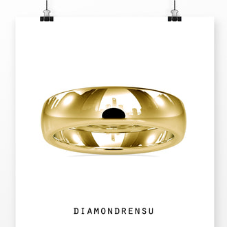 Stackable wedding band in yellow gold with Lab Grown Diamond accents.
