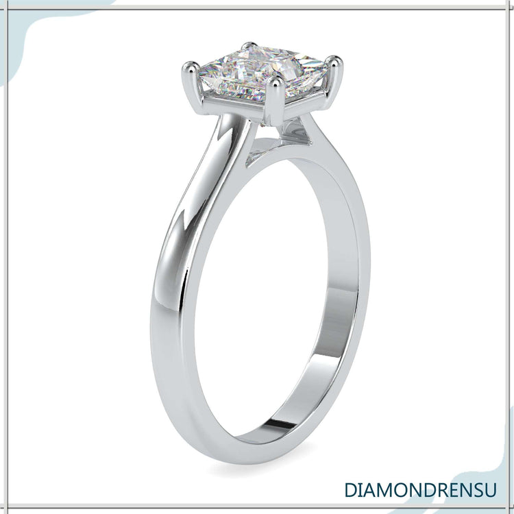 Handmade princess diamond ring featuring a 2 ct Lab Grown Diamond and solitaire design.

