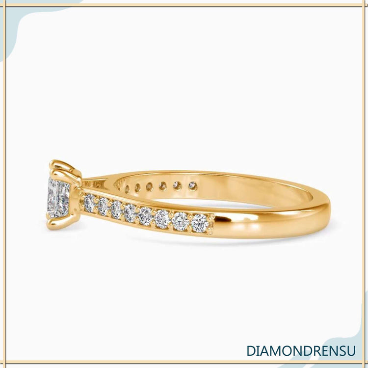 1.5 Carat Princess Cut Diamond Engagement Ring Handmade.