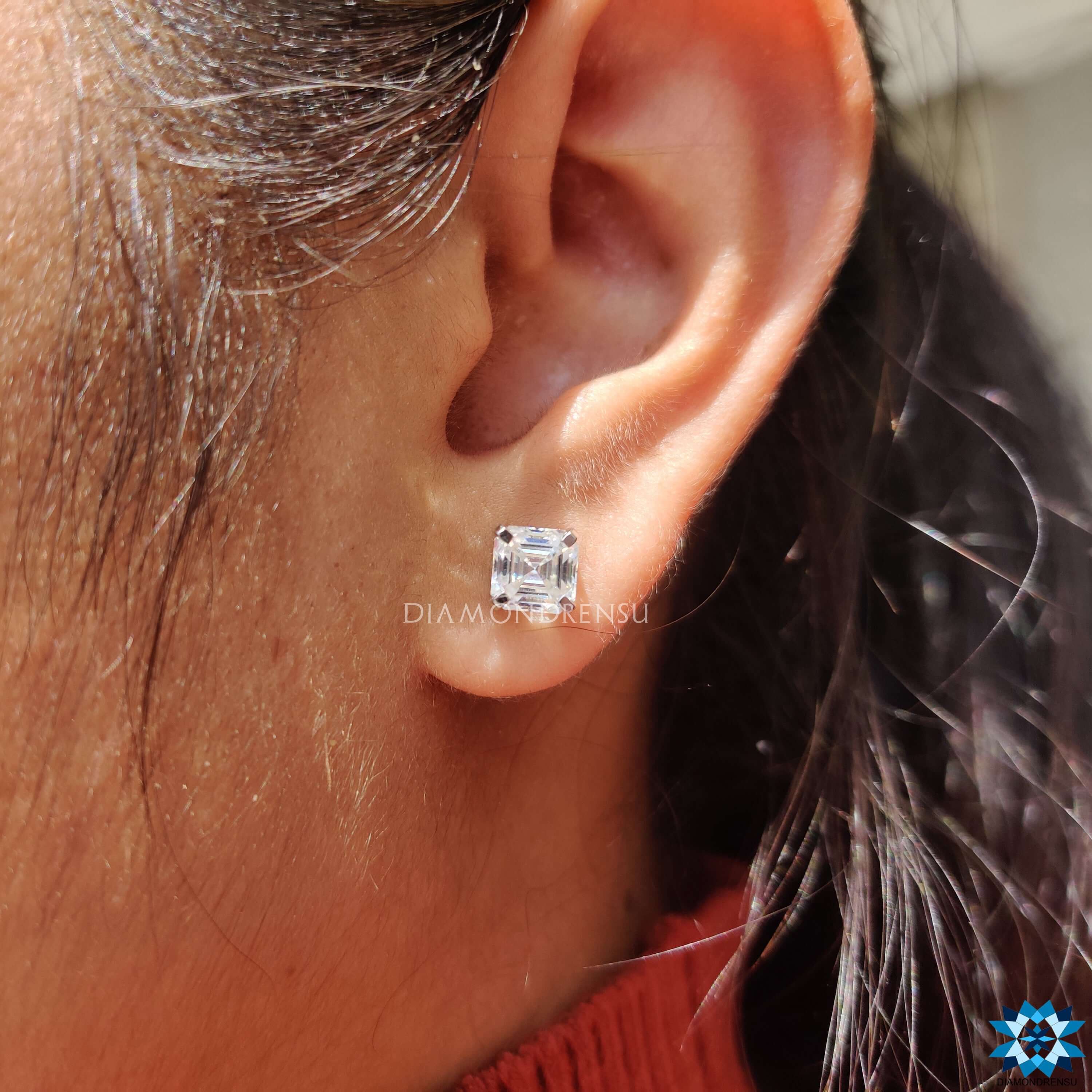 Classic Asscher Diamond Stud Earrings