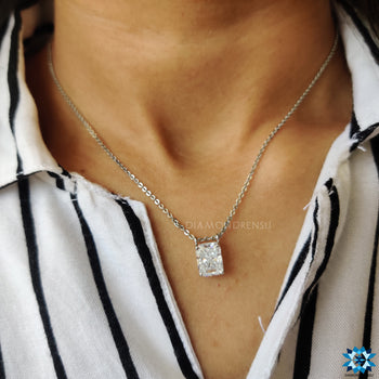 Unique Wire Basket Setting 2.33 CT Radiant Cut Charm Moissanite Wedding Pendant