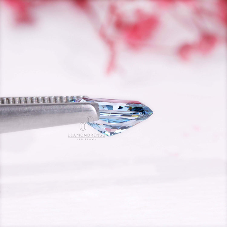 IGI certified loose lab grown fancy blue radiant diamond.
