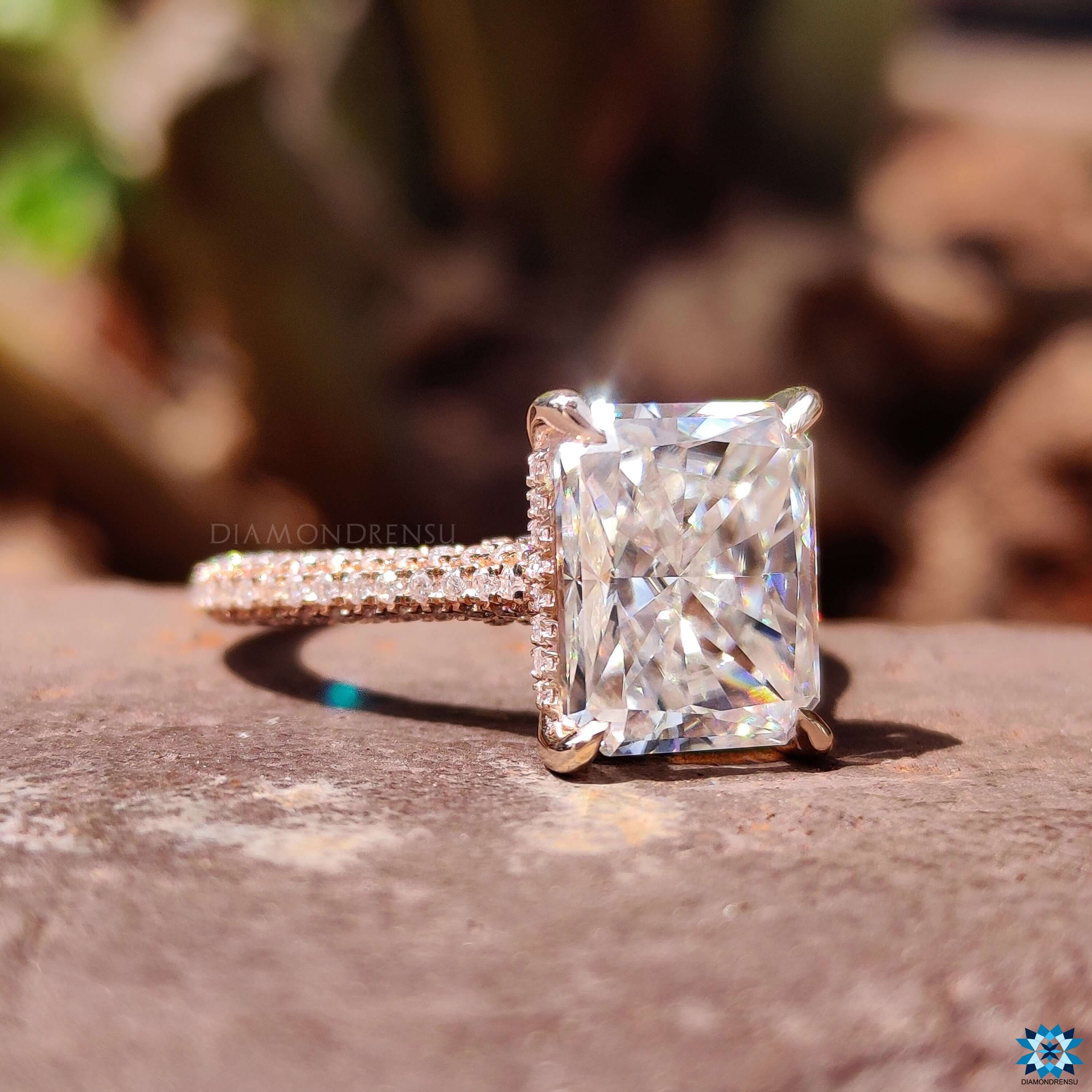 radiant cut engagement ring - diamondrensu